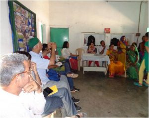 Participants interacting with Women Federation Members, Gaushala 